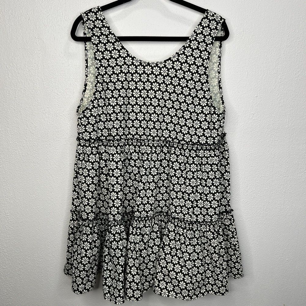 By Together Floral Diasy Tiered Babydoll Mini Dress Ruffle Womens Size Large